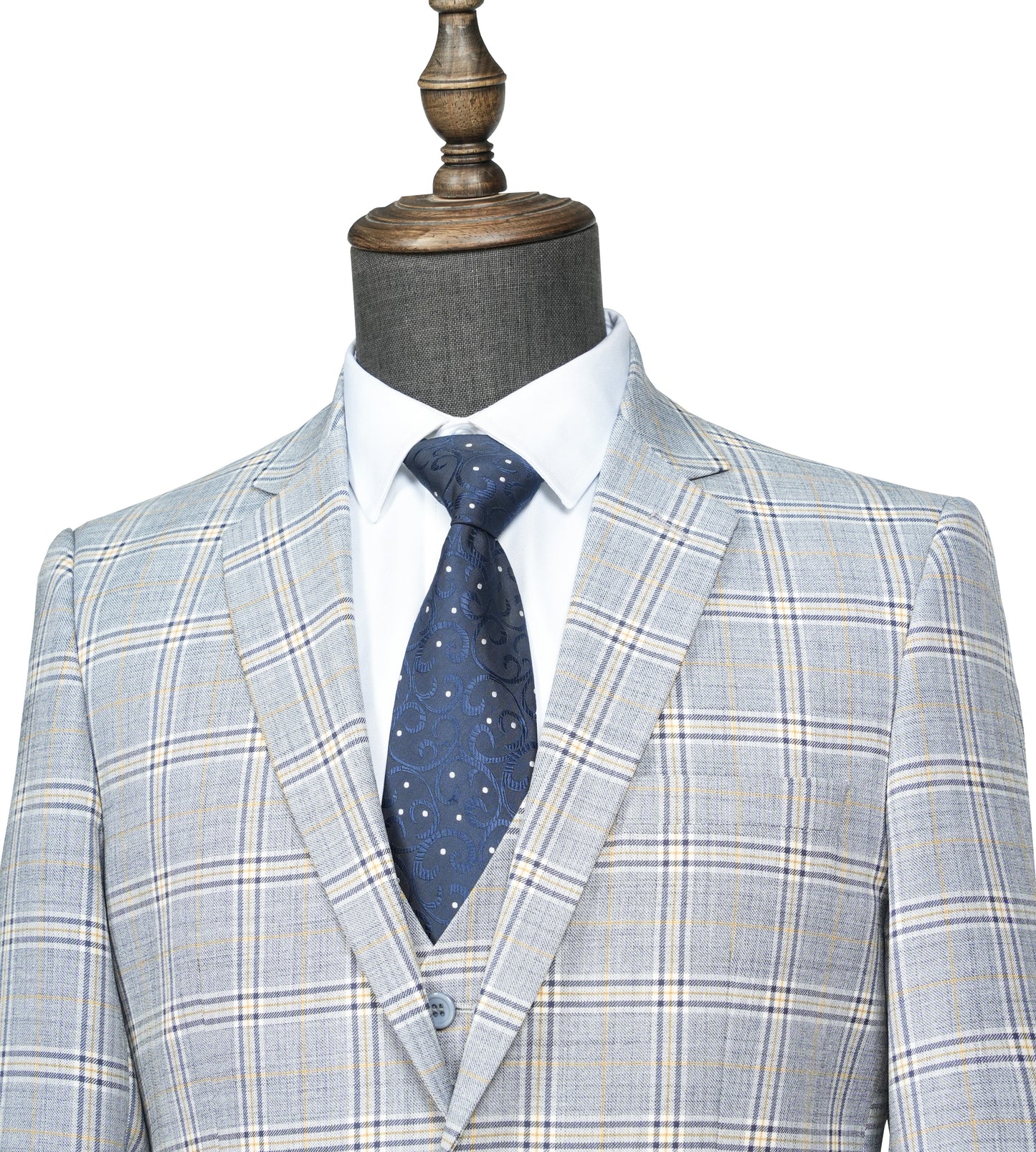 Silver Grid Check Suit