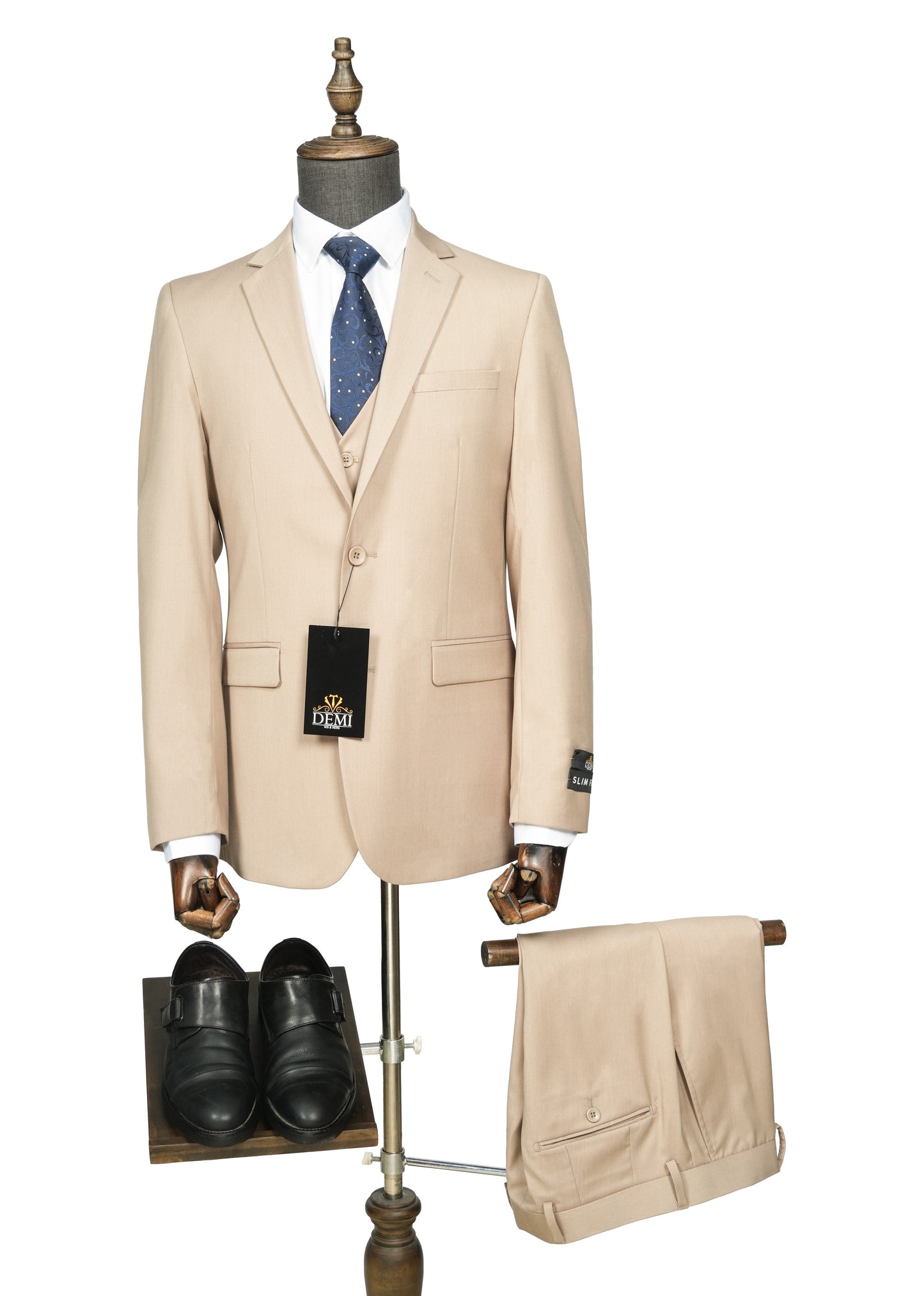 Beige Slim Fit Suit