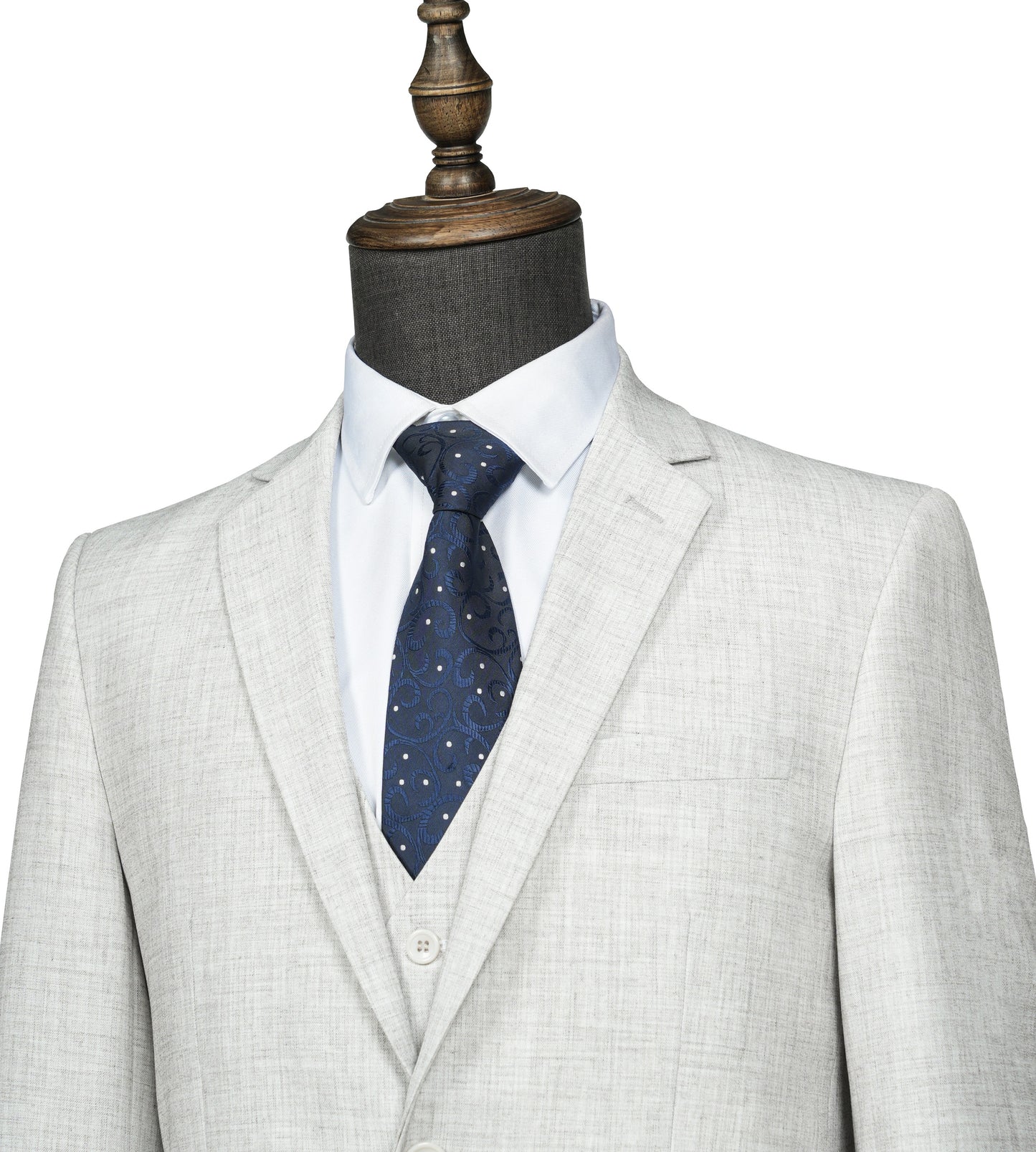 Light Grey Textured Slim Fit