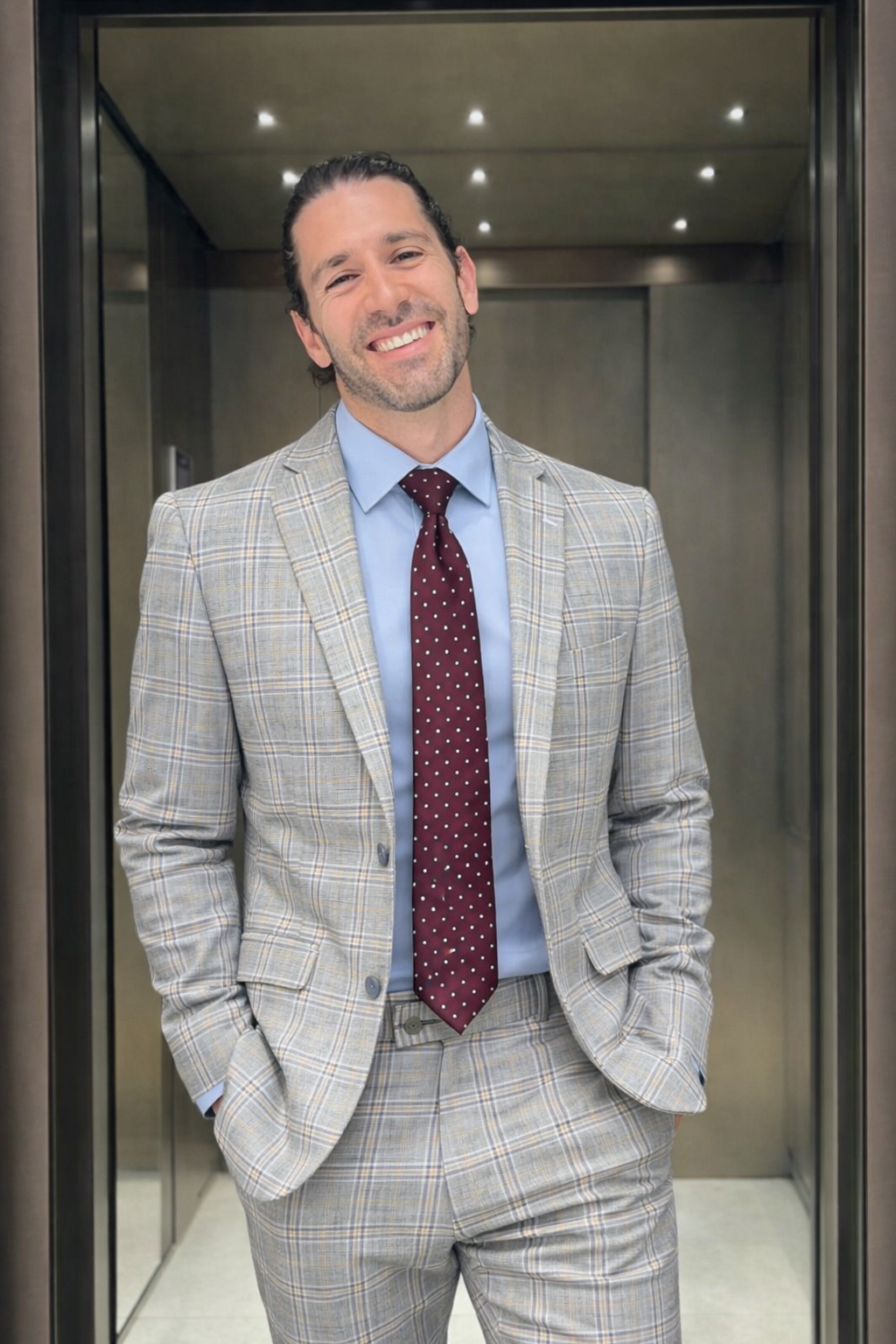 Silver Grid Check Suit